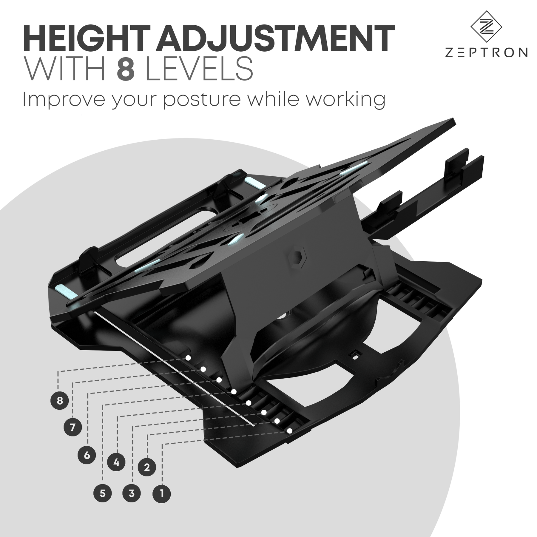 Foldable Plastic Desk Laptop Stand with Mobile Holder
